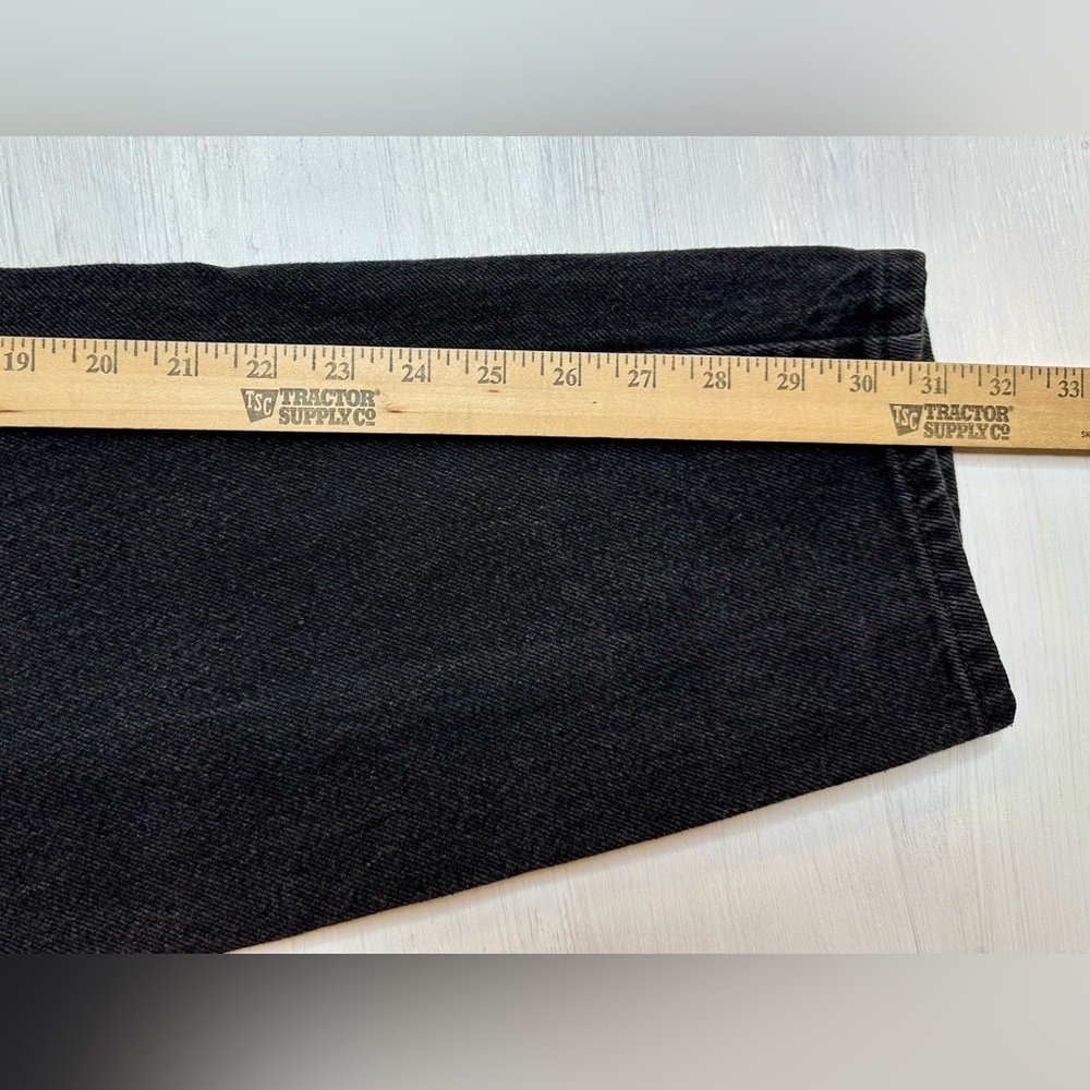 Vintage Wrangler Blues 100%Cotton Black Jeans 16 x 32 USA High Rise Straight Leg - Picture 7 of 10